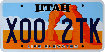 UT license plate X002TK