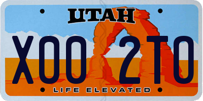 UT license plate X002TO