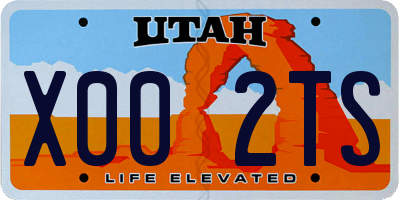 UT license plate X002TS