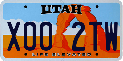UT license plate X002TW