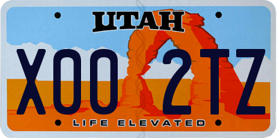 UT license plate X002TZ