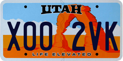UT license plate X002VK