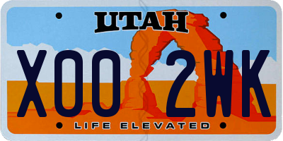 UT license plate X002WK