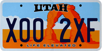 UT license plate X002XF