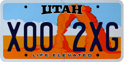 UT license plate X002XG