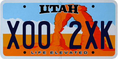 UT license plate X002XK
