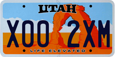 UT license plate X002XM