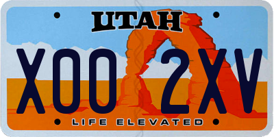 UT license plate X002XV