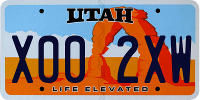 UT license plate X002XW