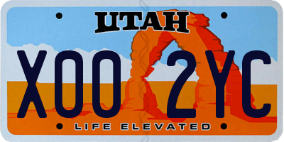 UT license plate X002YC