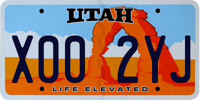 UT license plate X002YJ