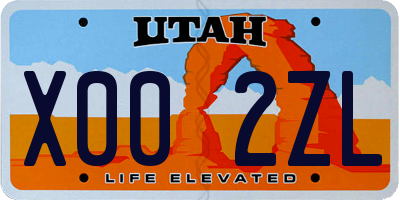 UT license plate X002ZL