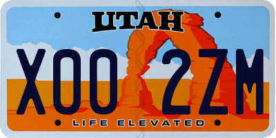 UT license plate X002ZM