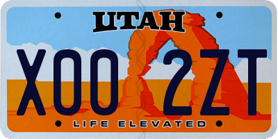 UT license plate X002ZT