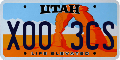 UT license plate X003CS