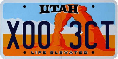 UT license plate X003CT