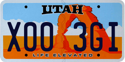 UT license plate X003GI
