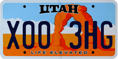 UT license plate X003HG