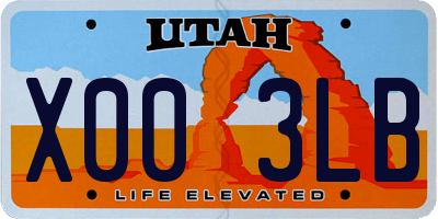 UT license plate X003LB