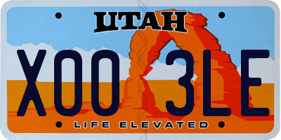 UT license plate X003LE