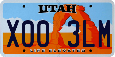 UT license plate X003LM