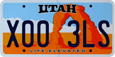 UT license plate X003LS