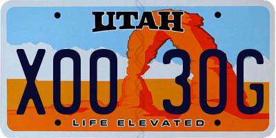 UT license plate X003OG
