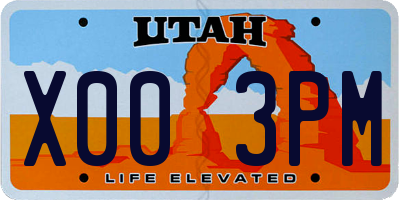 UT license plate X003PM