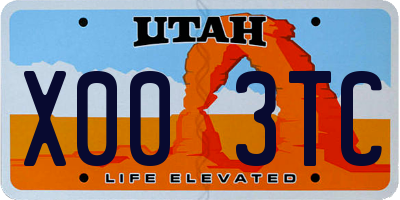 UT license plate X003TC