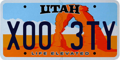 UT license plate X003TY