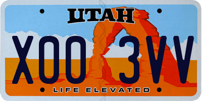 UT license plate X003VV