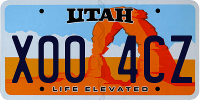 UT license plate X004CZ
