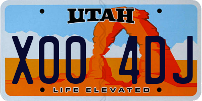 UT license plate X004DJ