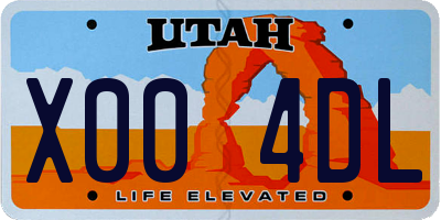 UT license plate X004DL