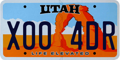 UT license plate X004DR