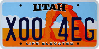 UT license plate X004EG