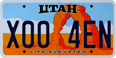 UT license plate X004EN