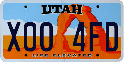 UT license plate X004FD