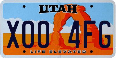 UT license plate X004FG