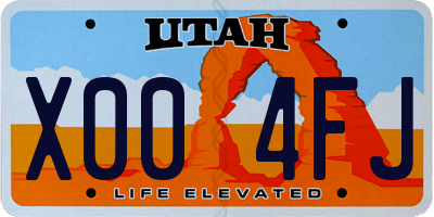 UT license plate X004FJ
