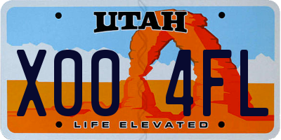 UT license plate X004FL