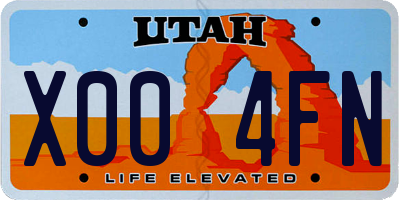 UT license plate X004FN