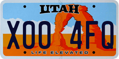 UT license plate X004FQ