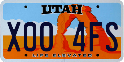 UT license plate X004FS