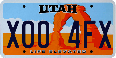 UT license plate X004FX