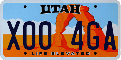 UT license plate X004GA