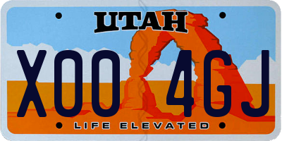 UT license plate X004GJ