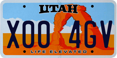 UT license plate X004GV