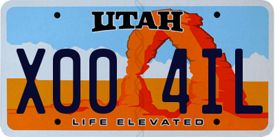 UT license plate X004IL
