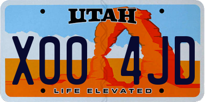 UT license plate X004JD